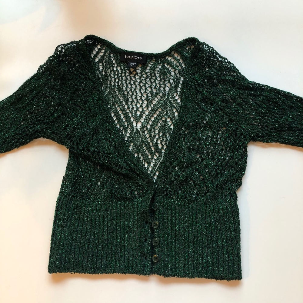 Cute green cropped cardigan